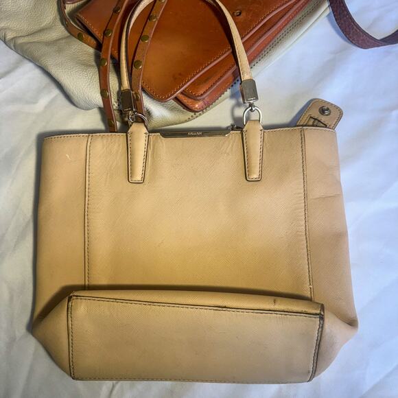 5pc LEATHER Handbag Bundle: COACH Saffiano Tote, BORN Crossbody, Stone Mountain - Picture 4 of 16